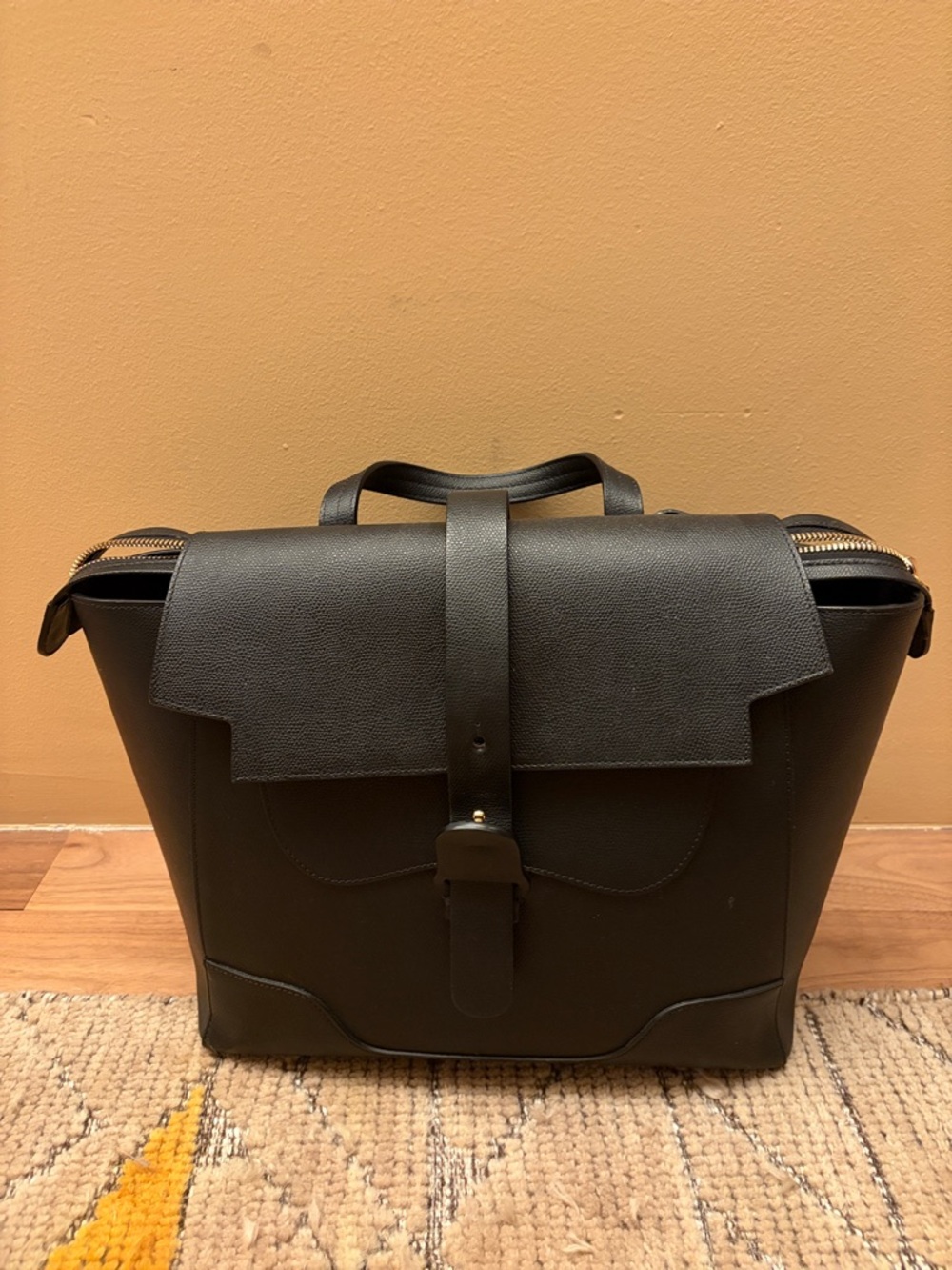 Large Convertible Senreve Maestra in Black Pebbled Leather